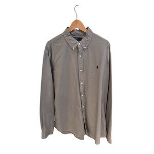 Polo Ralph Lauren Classic Fit Solid Gray Button-Down Oxford Shirt Men’s XXL – 10